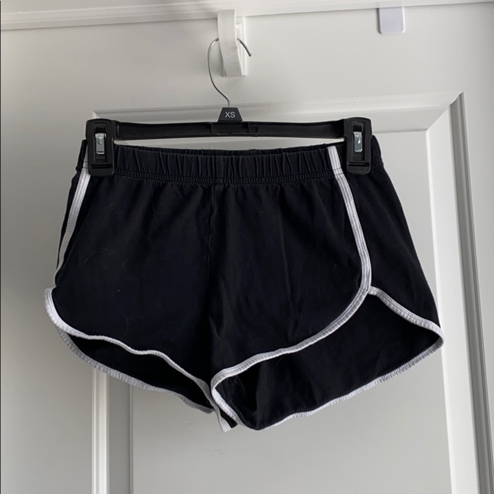 Black shorts with white stripe on side